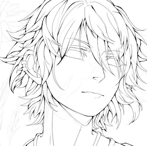 || Halfbody line art example || 1.5k DA/ 15 USD