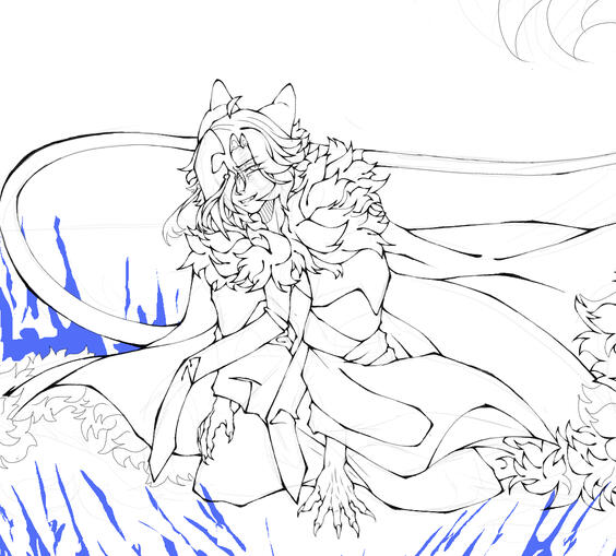 || Line art Fullbody Example || 1.7k DA/ 17 USD